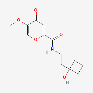 molecular formula C13H17NO5 B6786102 N-[2-(1-hydroxycyclobutyl)ethyl]-5-methoxy-4-oxopyran-2-carboxamide 