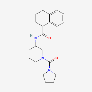 molecular formula C21H29N3O2 B6786324 N-[1-(pyrrolidine-1-carbonyl)piperidin-3-yl]-1,2,3,4-tetrahydronaphthalene-1-carboxamide 