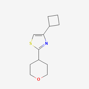 molecular formula C12H17NOS B6786476 4-Cyclobutyl-2-(oxan-4-yl)-1,3-thiazole 