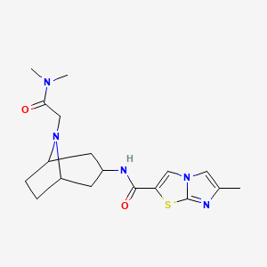 molecular formula C18H25N5O2S B6786525 N-[8-[2-(dimethylamino)-2-oxoethyl]-8-azabicyclo[3.2.1]octan-3-yl]-6-methylimidazo[2,1-b][1,3]thiazole-2-carboxamide 