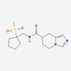 molecular formula C15H23N3O3S B6786576 N-[(1-methylsulfonylcyclopentyl)methyl]-5,6,7,8-tetrahydroimidazo[1,5-a]pyridine-7-carboxamide 