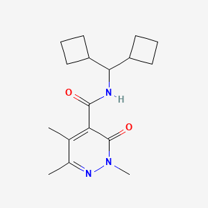 molecular formula C17H25N3O2 B6786604 N-[di(cyclobutyl)methyl]-2,5,6-trimethyl-3-oxopyridazine-4-carboxamide 