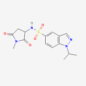 molecular formula C15H18N4O4S B6786803 N-(1-methyl-2,5-dioxopyrrolidin-3-yl)-1-propan-2-ylindazole-5-sulfonamide 