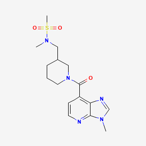 molecular formula C16H23N5O3S B6786864 N-methyl-N-[[1-(3-methylimidazo[4,5-b]pyridine-7-carbonyl)piperidin-3-yl]methyl]methanesulfonamide 