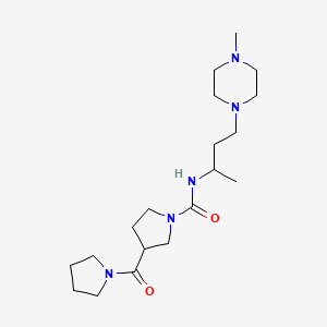 molecular formula C19H35N5O2 B6786895 N-[4-(4-methylpiperazin-1-yl)butan-2-yl]-3-(pyrrolidine-1-carbonyl)pyrrolidine-1-carboxamide 