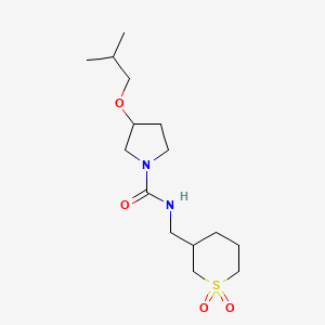 molecular formula C15H28N2O4S B6787013 N-[(1,1-dioxothian-3-yl)methyl]-3-(2-methylpropoxy)pyrrolidine-1-carboxamide 