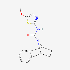 molecular formula C15H15N3O2S B6787110 N-(5-methoxy-1,3-thiazol-2-yl)-11-azatricyclo[6.2.1.02,7]undeca-2,4,6-triene-11-carboxamide 