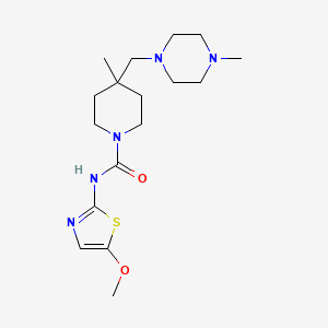 molecular formula C17H29N5O2S B6787111 N-(5-methoxy-1,3-thiazol-2-yl)-4-methyl-4-[(4-methylpiperazin-1-yl)methyl]piperidine-1-carboxamide 