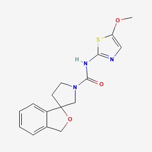 molecular formula C16H17N3O3S B6787113 N-(5-methoxy-1,3-thiazol-2-yl)spiro[1H-2-benzofuran-3,3'-pyrrolidine]-1'-carboxamide 