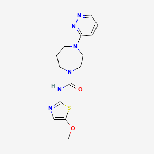 molecular formula C14H18N6O2S B6787123 N-(5-methoxy-1,3-thiazol-2-yl)-4-pyridazin-3-yl-1,4-diazepane-1-carboxamide 