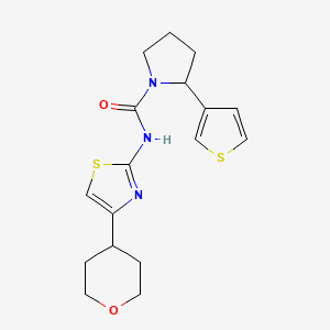 molecular formula C17H21N3O2S2 B6787208 N-[4-(oxan-4-yl)-1,3-thiazol-2-yl]-2-thiophen-3-ylpyrrolidine-1-carboxamide 