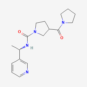 molecular formula C17H24N4O2 B6787216 N-[(1S)-1-pyridin-3-ylethyl]-3-(pyrrolidine-1-carbonyl)pyrrolidine-1-carboxamide 