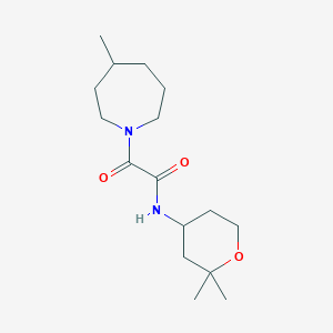 molecular formula C16H28N2O3 B6787232 N-(2,2-dimethyloxan-4-yl)-2-(4-methylazepan-1-yl)-2-oxoacetamide 