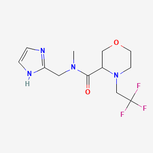molecular formula C12H17F3N4O2 B6787246 N-(1H-imidazol-2-ylmethyl)-N-methyl-4-(2,2,2-trifluoroethyl)morpholine-3-carboxamide 