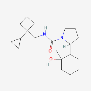 molecular formula C20H34N2O2 B6787333 N-[(1-cyclopropylcyclobutyl)methyl]-2-(2-hydroxy-2-methylcyclohexyl)pyrrolidine-1-carboxamide 