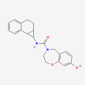 molecular formula C21H22N2O3 B6787350 N-(1a,2,3,7b-tetrahydro-1H-cyclopropa[a]naphthalen-1-yl)-8-hydroxy-3,5-dihydro-2H-1,4-benzoxazepine-4-carboxamide 