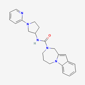 molecular formula C22H25N5O B6787354 N-(1-pyridin-2-ylpyrrolidin-3-yl)-1,3,4,5-tetrahydro-[1,4]diazepino[1,2-a]indole-2-carboxamide 