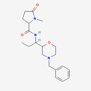 molecular formula C20H29N3O3 B6787408 N-[1-(4-benzylmorpholin-2-yl)propyl]-1-methyl-5-oxopyrrolidine-2-carboxamide 