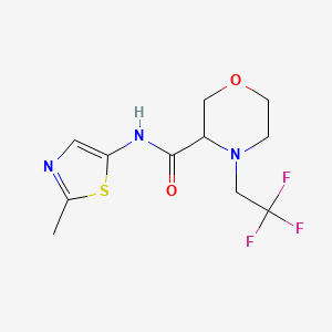 molecular formula C11H14F3N3O2S B6787448 N-(2-methyl-1,3-thiazol-5-yl)-4-(2,2,2-trifluoroethyl)morpholine-3-carboxamide 