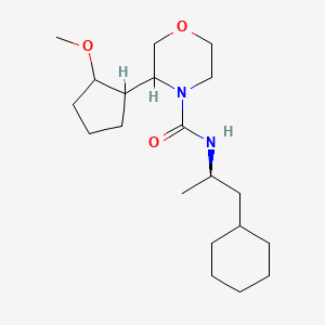 molecular formula C20H36N2O3 B6787485 N-[(2R)-1-cyclohexylpropan-2-yl]-3-(2-methoxycyclopentyl)morpholine-4-carboxamide 