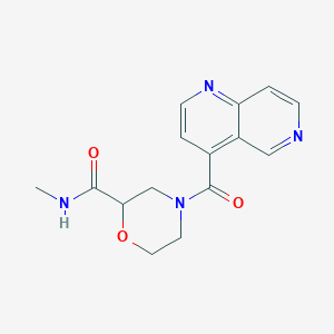 molecular formula C15H16N4O3 B6787510 N-methyl-4-(1,6-naphthyridine-4-carbonyl)morpholine-2-carboxamide 