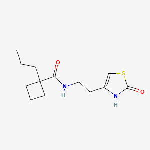 molecular formula C13H20N2O2S B6787578 N-[2-(2-oxo-3H-1,3-thiazol-4-yl)ethyl]-1-propylcyclobutane-1-carboxamide 