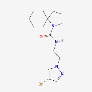 molecular formula C15H23BrN4O B6787601 N-[2-(4-bromopyrazol-1-yl)ethyl]-1-azaspiro[4.5]decane-1-carboxamide 