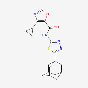 molecular formula C19H22N4O2S B6787793 N-[5-(1-adamantyl)-1,3,4-thiadiazol-2-yl]-4-cyclopropyl-1,3-oxazole-5-carboxamide 