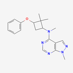 molecular formula C19H23N5O B6787905 N-(2,2-dimethyl-3-phenoxycyclobutyl)-N,1-dimethylpyrazolo[3,4-d]pyrimidin-4-amine 