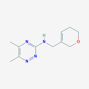 molecular formula C11H16N4O B6787907 N-(3,6-dihydro-2H-pyran-5-ylmethyl)-5,6-dimethyl-1,2,4-triazin-3-amine 