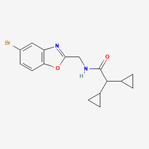 molecular formula C16H17BrN2O2 B6788024 N-[(5-bromo-1,3-benzoxazol-2-yl)methyl]-2,2-dicyclopropylacetamide 