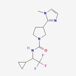 molecular formula C14H19F3N4O B6788078 N-(1-cyclopropyl-2,2,2-trifluoroethyl)-3-(1-methylimidazol-2-yl)pyrrolidine-1-carboxamide 