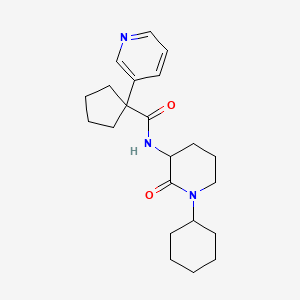 molecular formula C22H31N3O2 B6788199 N-(1-cyclohexyl-2-oxopiperidin-3-yl)-1-pyridin-3-ylcyclopentane-1-carboxamide 