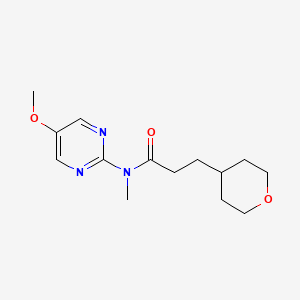 molecular formula C14H21N3O3 B6788252 N-(5-methoxypyrimidin-2-yl)-N-methyl-3-(oxan-4-yl)propanamide 