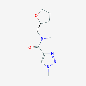 molecular formula C10H16N4O2 B6788299 N,1-dimethyl-N-[[(2R)-oxolan-2-yl]methyl]triazole-4-carboxamide 