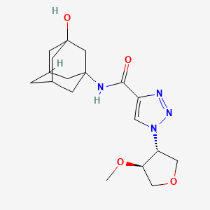 molecular formula C18H26N4O4 B6788300 N-(3-hydroxy-1-adamantyl)-1-[(3R,4S)-4-methoxyoxolan-3-yl]triazole-4-carboxamide 
