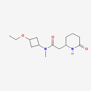 molecular formula C14H24N2O3 B6788344 N-(3-ethoxycyclobutyl)-N-methyl-2-(6-oxopiperidin-2-yl)acetamide 
