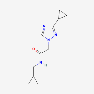 molecular formula C11H16N4O B6788380 N-(cyclopropylmethyl)-2-(3-cyclopropyl-1,2,4-triazol-1-yl)acetamide 