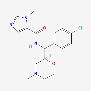 molecular formula C17H21ClN4O2 B6788649 N-[(4-chlorophenyl)-(4-methylmorpholin-2-yl)methyl]-3-methylimidazole-4-carboxamide 
