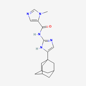 molecular formula C18H23N5O B6788705 N-[5-(1-adamantyl)-1H-imidazol-2-yl]-3-methylimidazole-4-carboxamide 