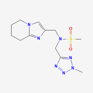 molecular formula C12H19N7O2S B6788947 N-[(2-methyltetrazol-5-yl)methyl]-N-(5,6,7,8-tetrahydroimidazo[1,2-a]pyridin-2-ylmethyl)methanesulfonamide 