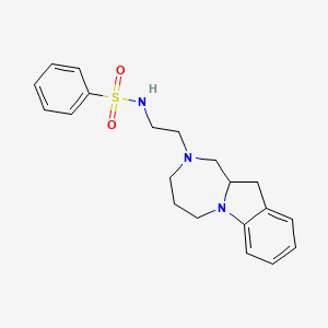 molecular formula C20H25N3O2S B6789019 N-[2-(1,3,4,5,11,11a-hexahydro-[1,4]diazepino[1,2-a]indol-2-yl)ethyl]benzenesulfonamide 