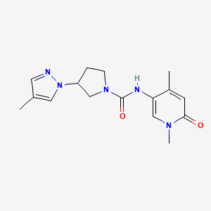 molecular formula C16H21N5O2 B6789127 N-(1,4-dimethyl-6-oxopyridin-3-yl)-3-(4-methylpyrazol-1-yl)pyrrolidine-1-carboxamide 