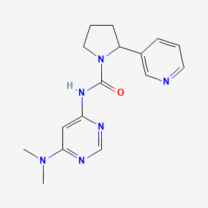 molecular formula C16H20N6O B6789137 N-[6-(dimethylamino)pyrimidin-4-yl]-2-pyridin-3-ylpyrrolidine-1-carboxamide 