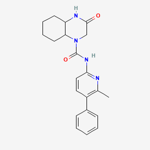 molecular formula C21H24N4O2 B6789189 N-(6-methyl-5-phenylpyridin-2-yl)-3-oxo-2,4,4a,5,6,7,8,8a-octahydroquinoxaline-1-carboxamide 
