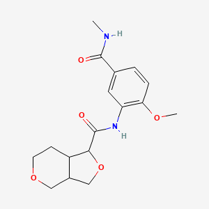 molecular formula C17H22N2O5 B6789331 N-[2-methoxy-5-(methylcarbamoyl)phenyl]-3,3a,4,6,7,7a-hexahydro-1H-furo[3,4-c]pyran-1-carboxamide 