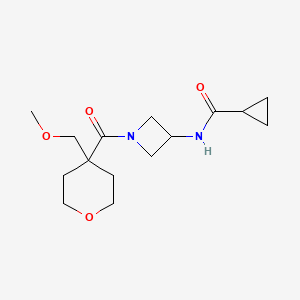 molecular formula C15H24N2O4 B6789429 N-[1-[4-(methoxymethyl)oxane-4-carbonyl]azetidin-3-yl]cyclopropanecarboxamide 