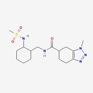 molecular formula C16H27N5O3S B6789510 N-[[2-(methanesulfonamido)cyclohexyl]methyl]-3-methyl-4,5,6,7-tetrahydrobenzotriazole-5-carboxamide 