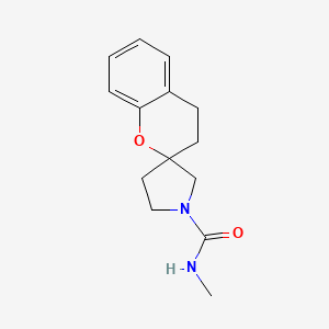 molecular formula C14H18N2O2 B6789580 N-methylspiro[3,4-dihydrochromene-2,3'-pyrrolidine]-1'-carboxamide 