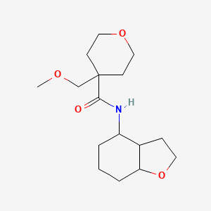 molecular formula C16H27NO4 B6789702 N-(2,3,3a,4,5,6,7,7a-octahydro-1-benzofuran-4-yl)-4-(methoxymethyl)oxane-4-carboxamide 